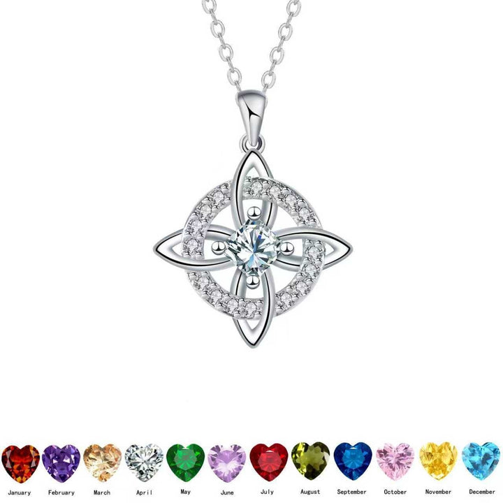 「Witch's Knot」Birthstone Double Protection Necklace