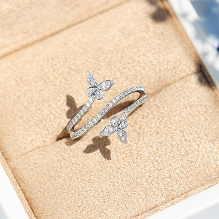 Dancing Butterflies 3-Layer Wrap Ring