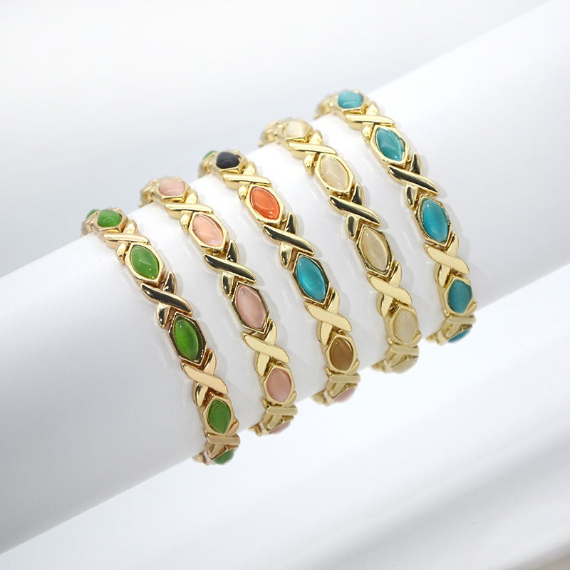 Copper Magnetic Therapy Cat's Eye Bracelet