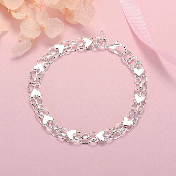 Double Layer Heart Chain Bracelet