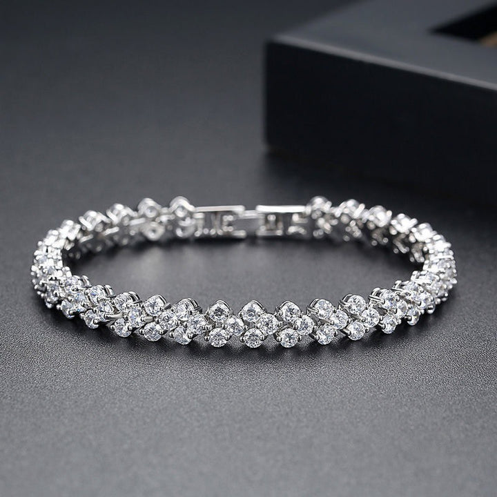 Double Heart Roman Chain Bracelet