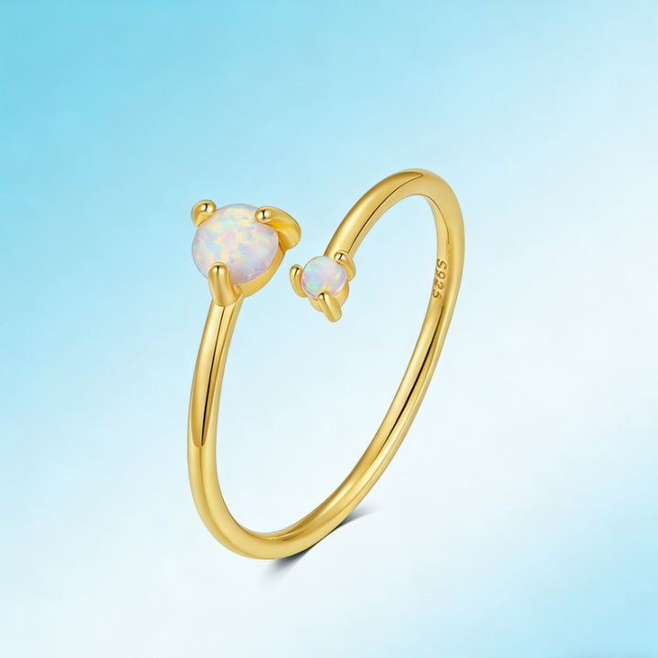 Dual Aurora Opal Open Ring
