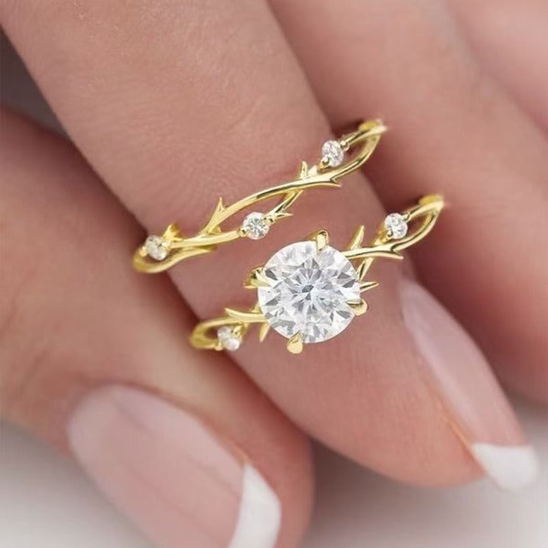 Thorn Rose Moissanite Stackable Ring Set