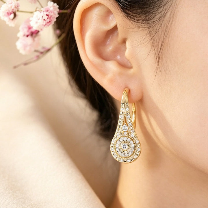 Timeless Teardrop Pave CZ Hoop Earrings