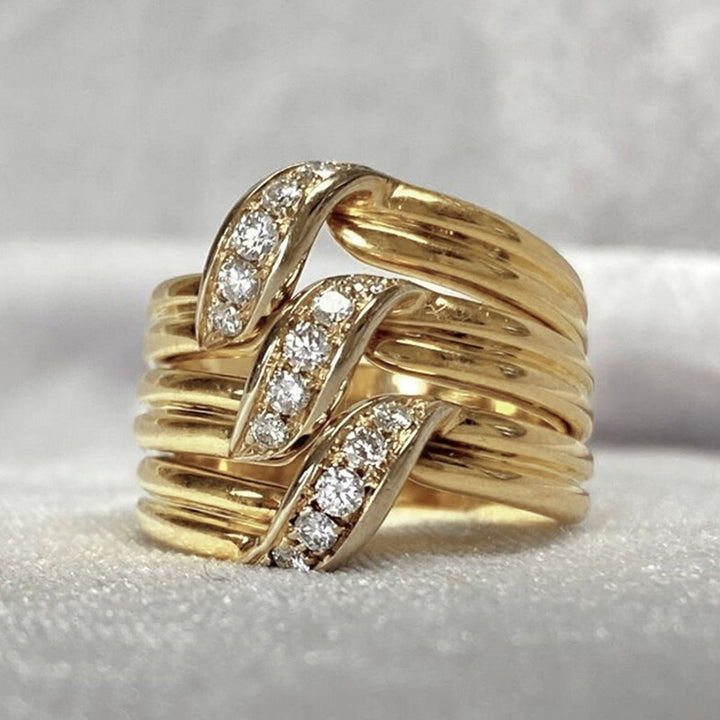Flowing Ribbon Multi-Band Ring