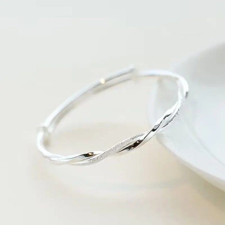 Infinite Eternity S925 Sterling Silver Frosted Mobius Strip Bracelet