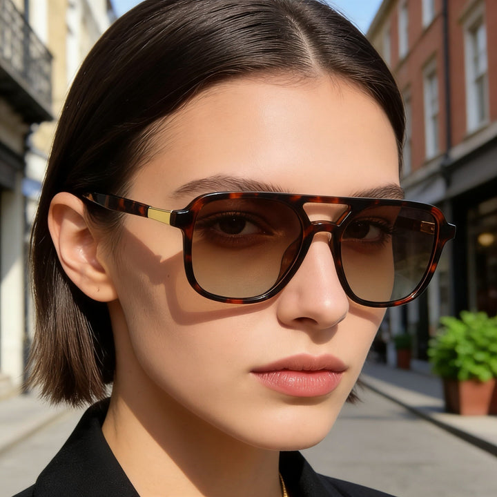 Classic Double Bridge Aviator Sunglasses for Women