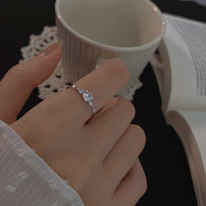 18K White Gold D Color Moissanite Ring