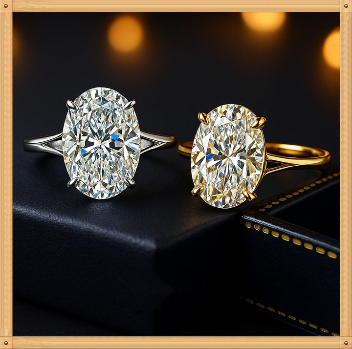 Oval Cut Moissanite Solitaire Ring