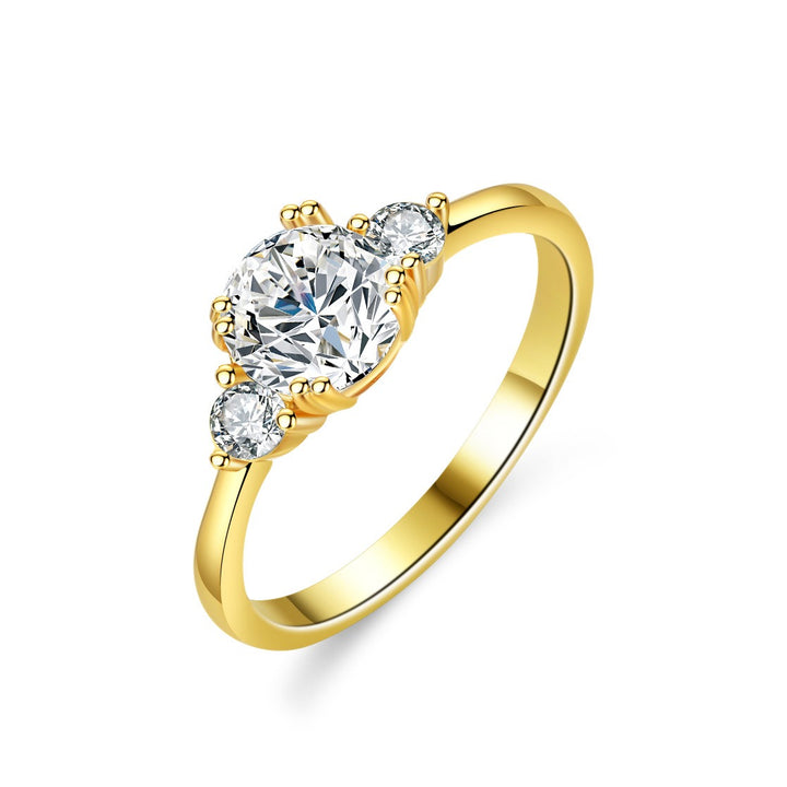 Classic Trilogy Three Stone Round Cut Ring