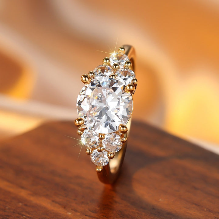 Classic Trilogy Three Stone Round Cut Ring