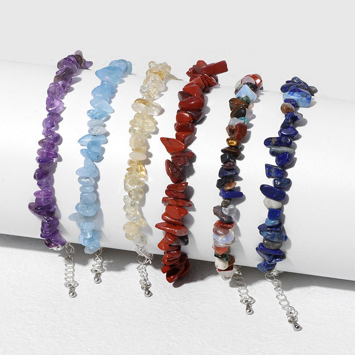 Natural Crystal Chip Adjustable Bracelets