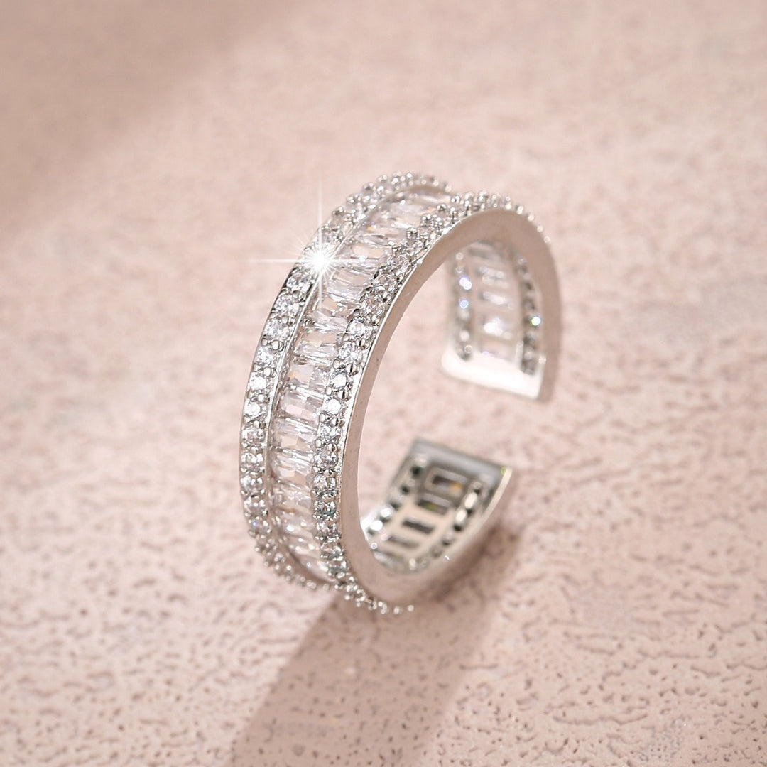 Three-Row Adjustable Wide Band Ring