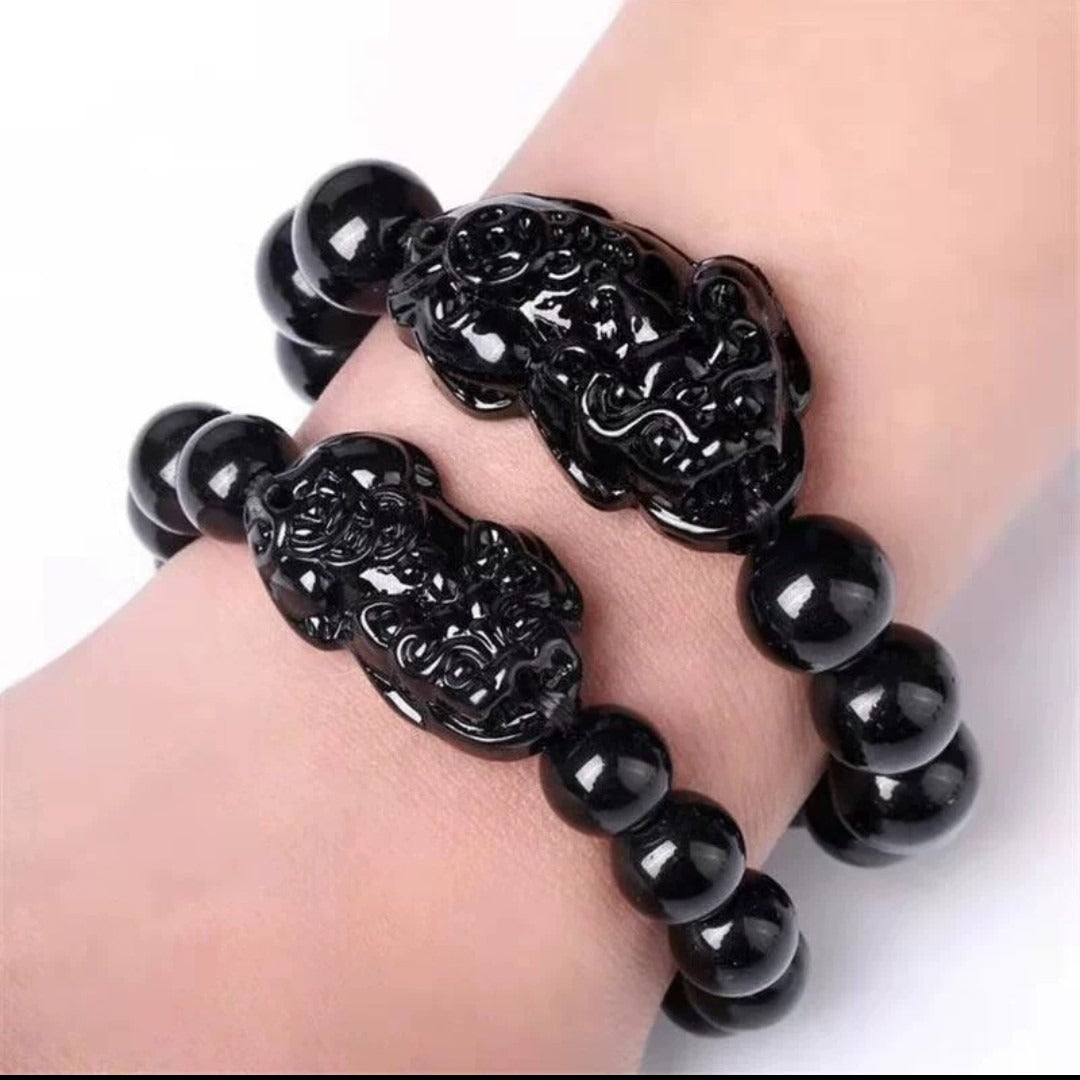 Natural Black Obsidian Pixiu Bracelet