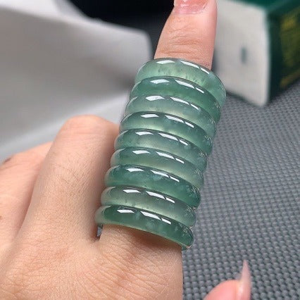 Jade Guardian S925 Silver Jade Mystic Snake Stacking Ring Set