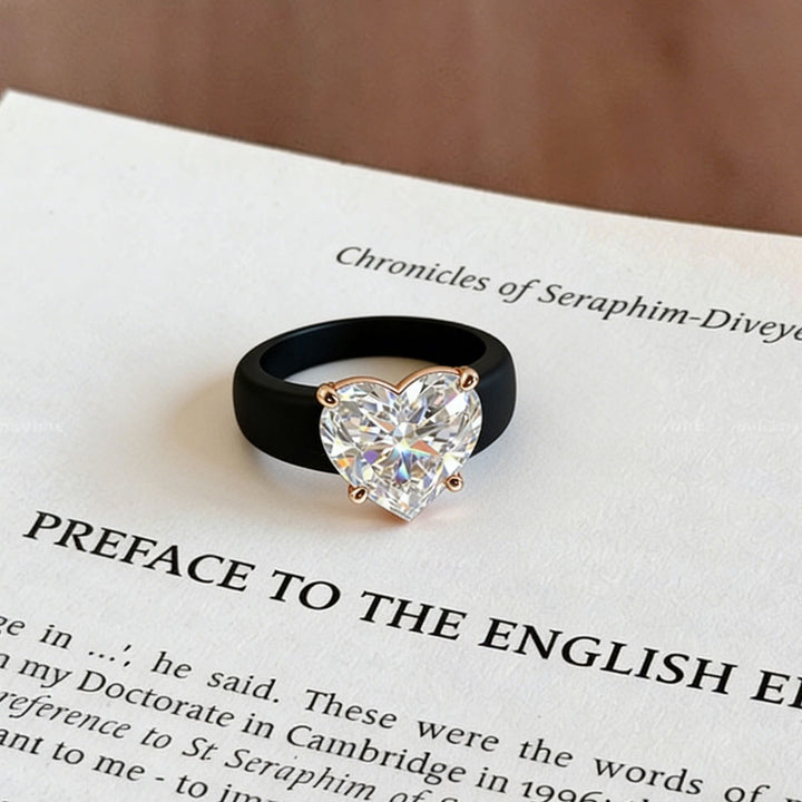 Zero-Pressure Shine Silicone Moissanite 4-Prong Ring