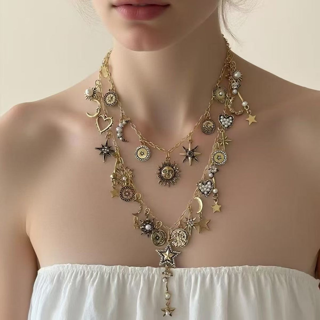Double-Layer Celestial Y-Drop Necklace