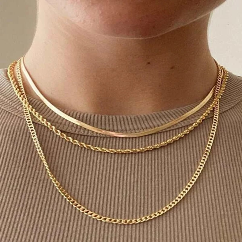 18K Gold Plated Layered Necklace