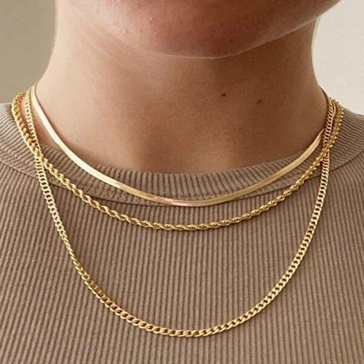 18K Gold Plated Layered Necklace