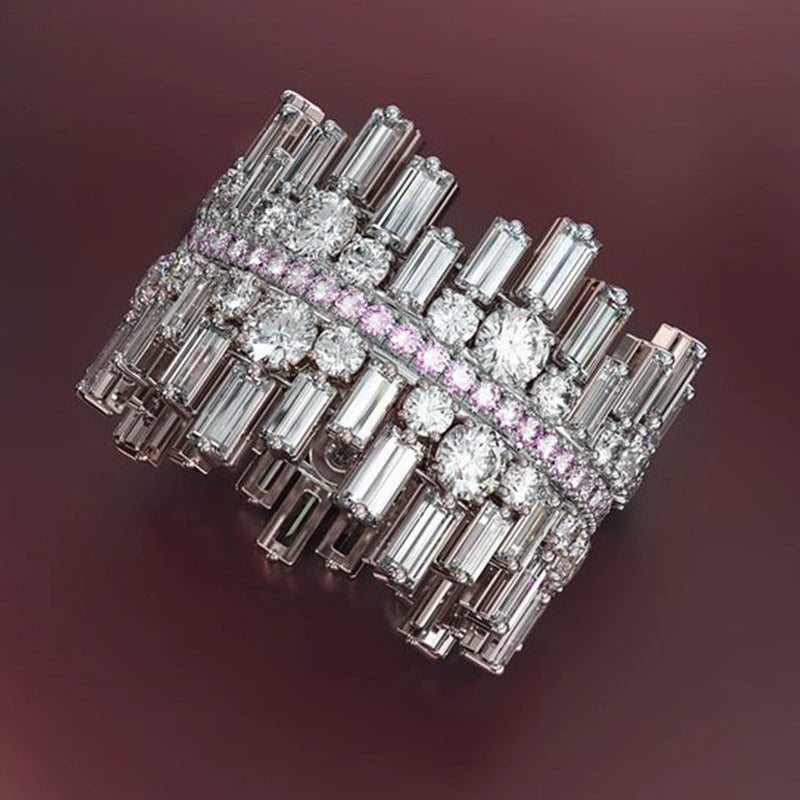 White Gold Geometric Diamond Ring