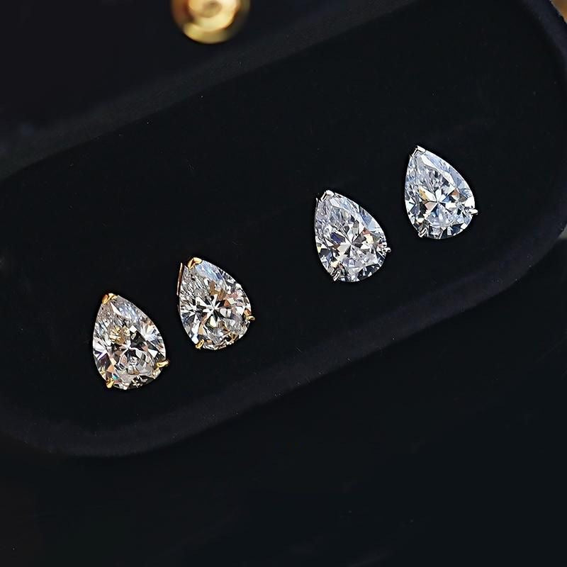 Pure Teardrop S925 Silver Moissanite Teardrop Stud Earrings