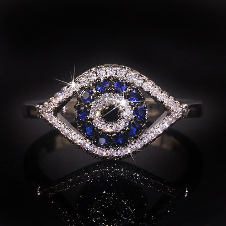 Guardian Gaze Micro-Pavé Evil Eye Adjustable Ring
