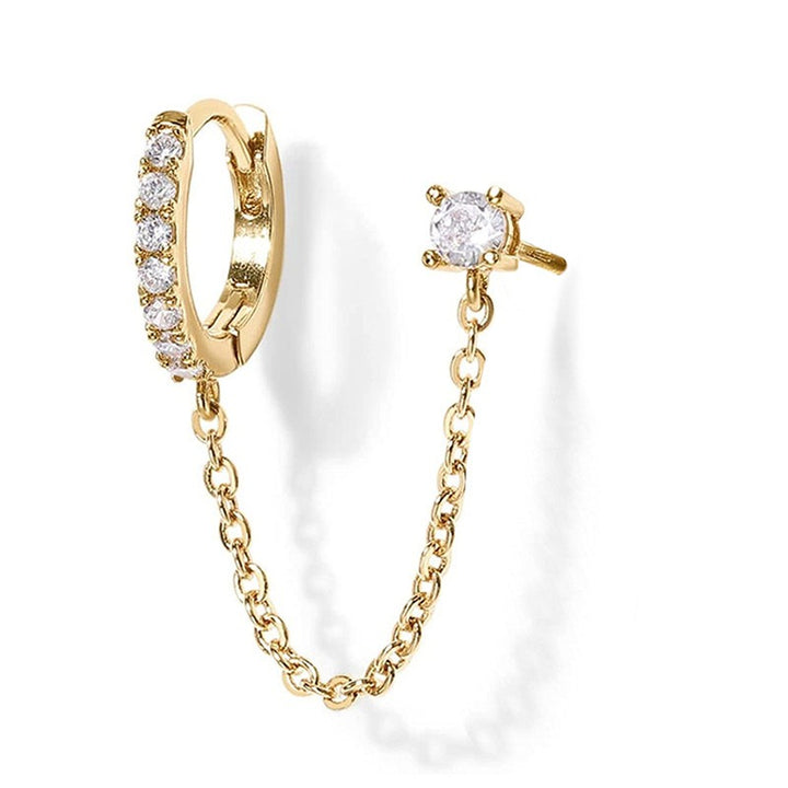 Dainty CZ Chain Drop Earrings
