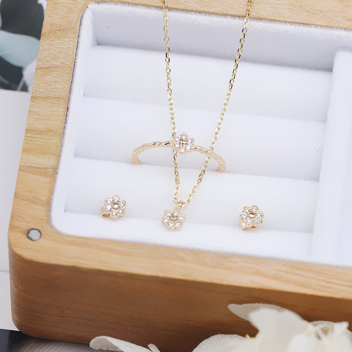 14K Gold Daisy Jewelry Set