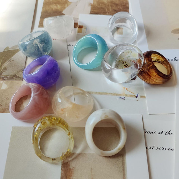 Chunky High-Gloss Resin Dome Ring