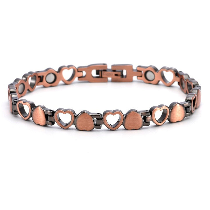 Love & Wellness Pure Copper Magnetic Heart Chain Bracelet