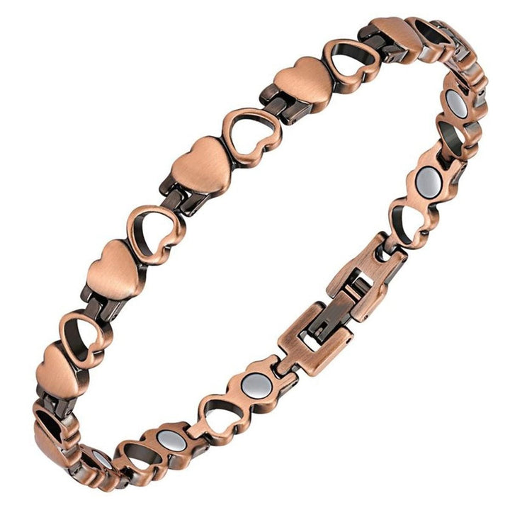 Love & Wellness Pure Copper Magnetic Heart Chain Bracelet