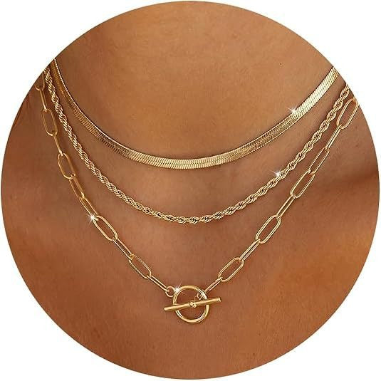 Classic 3-Layer Stacking Chain Necklace Set