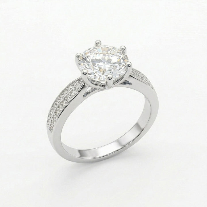 Eternal Starlight · 6-Prong Solitaire Pavé Ring Stacking Set