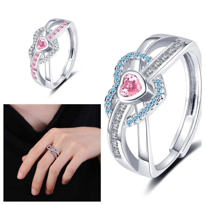 Endless Promise Two-Tone Heart Pave Open Ring