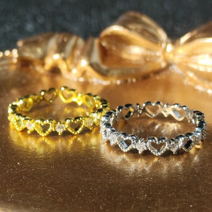 Heartbeat Whisper 18K Gold/White Gold Open Ring