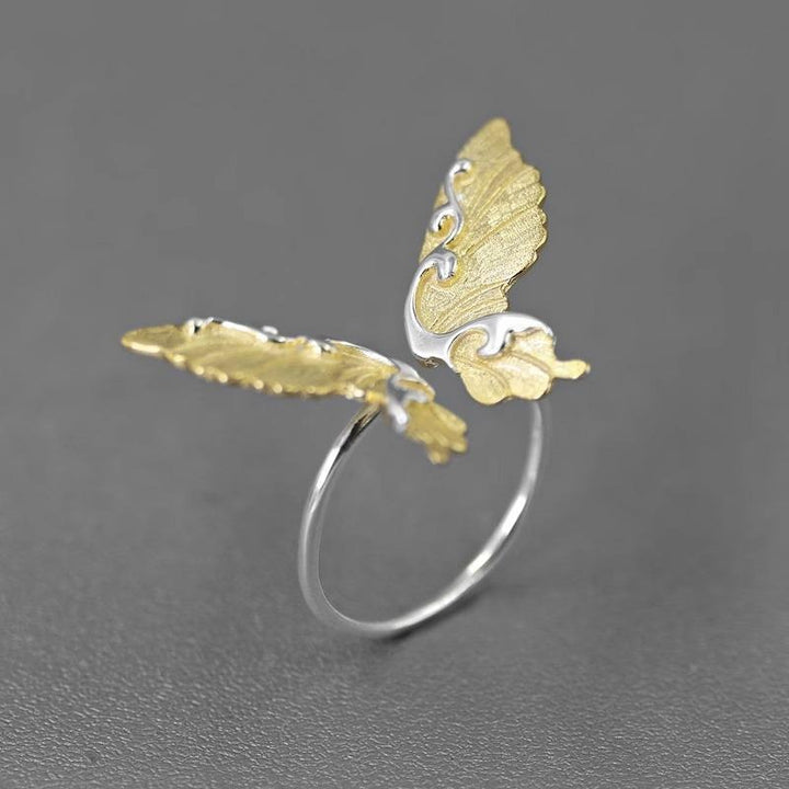 Butterfly Whisper Two-Tone Open Ring
