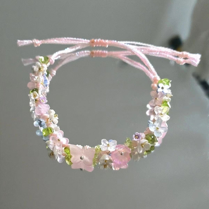 Spring Garden Handmade Beaded Flower Bracelet