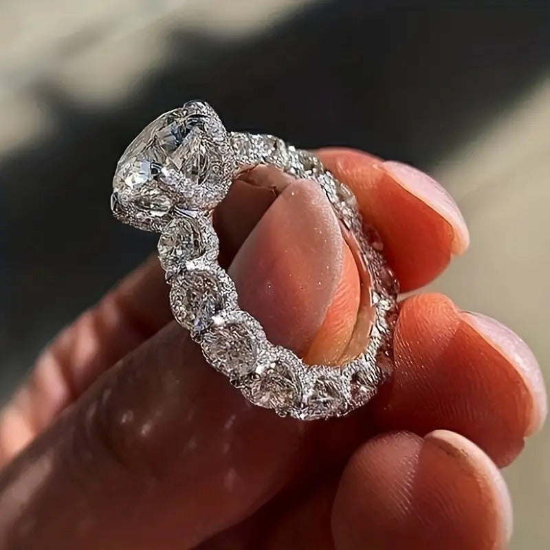 Brilliant Simulated Diamond Stacking Ring