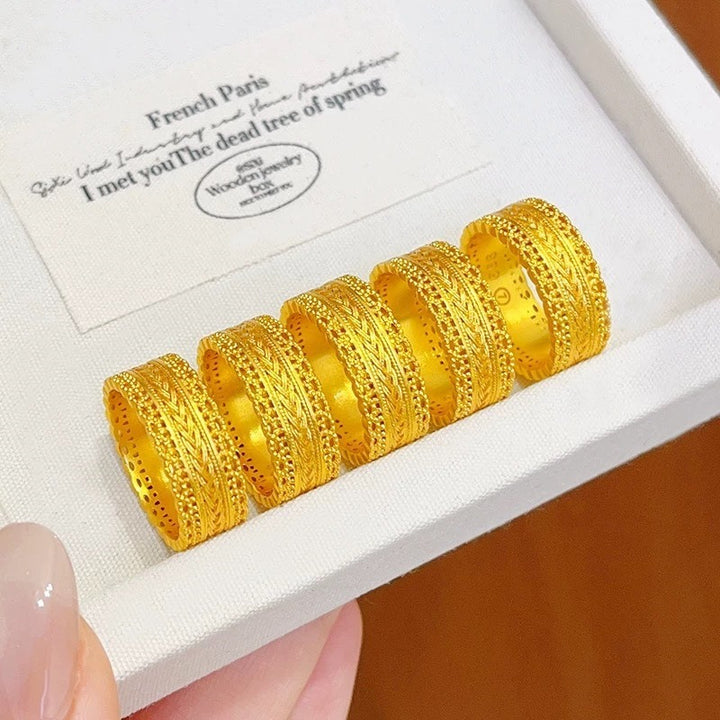 Golden Lace 18K Gold Filigree Wheat Weave Ring