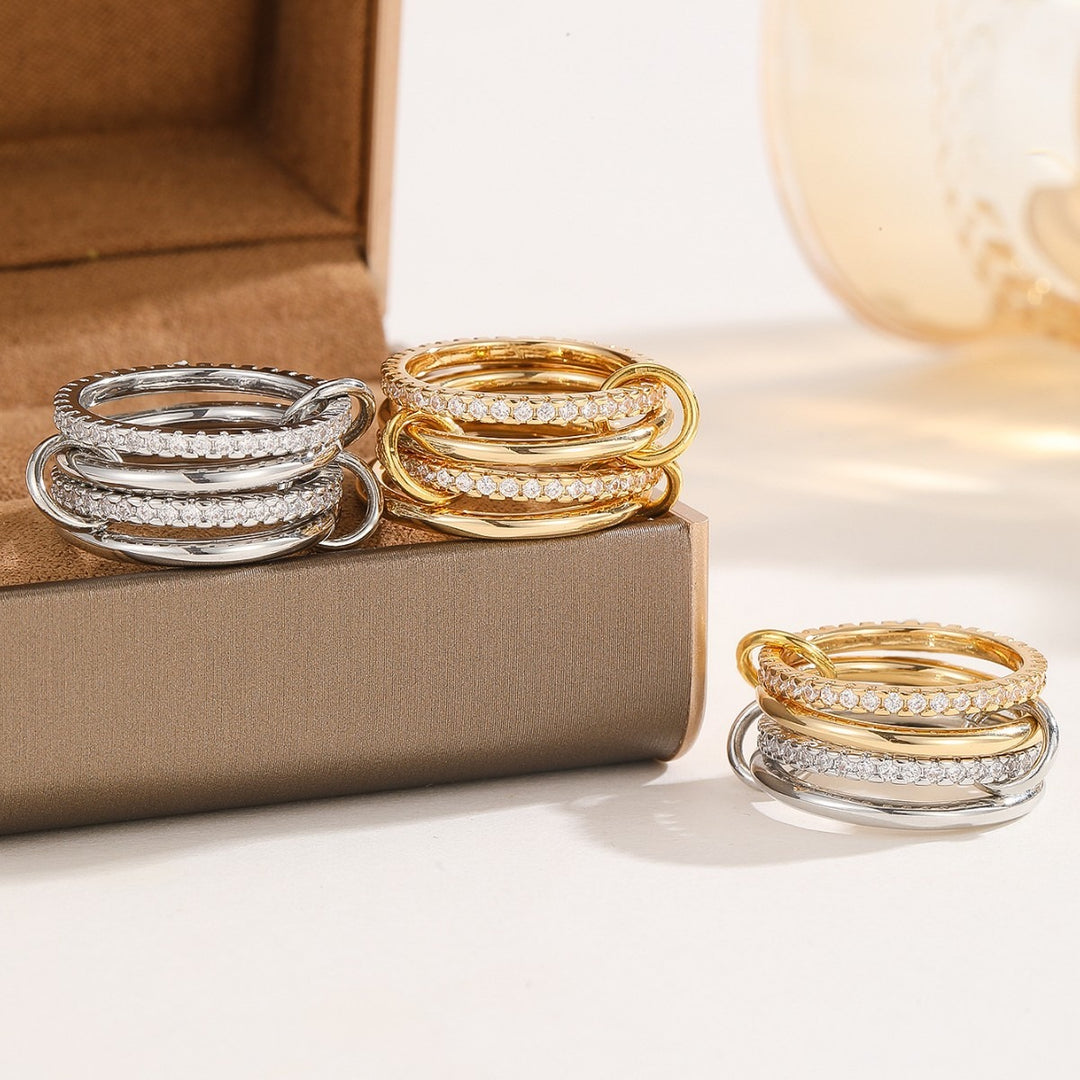 Interlocking Four-Row Stacked Ring