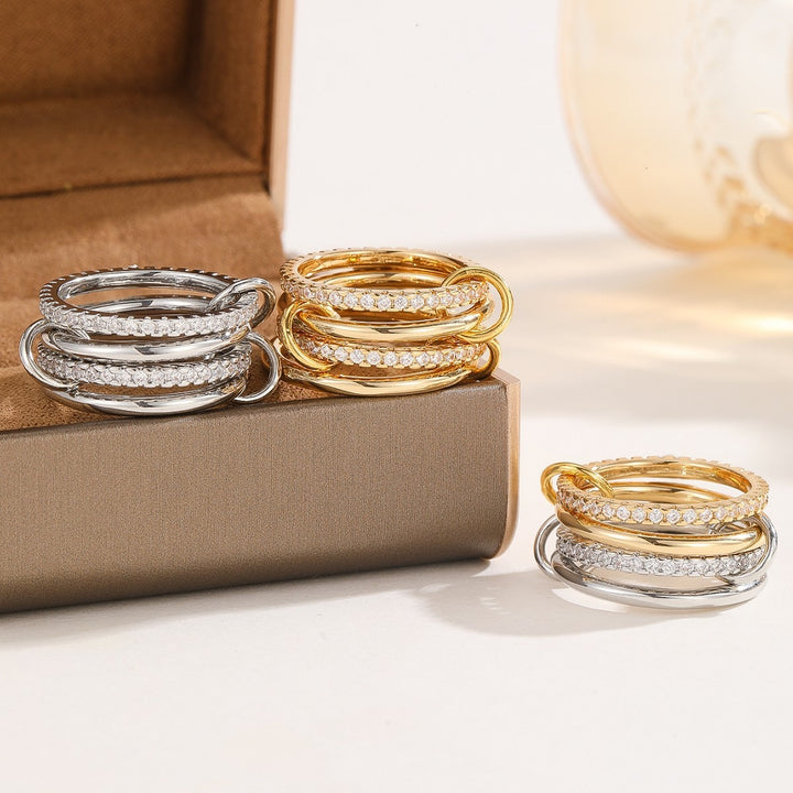 Interlocking Four-Row Stacked Ring