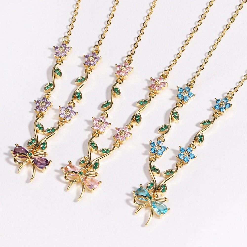 Butterfly Garden Floral Vine Butterfly Choker