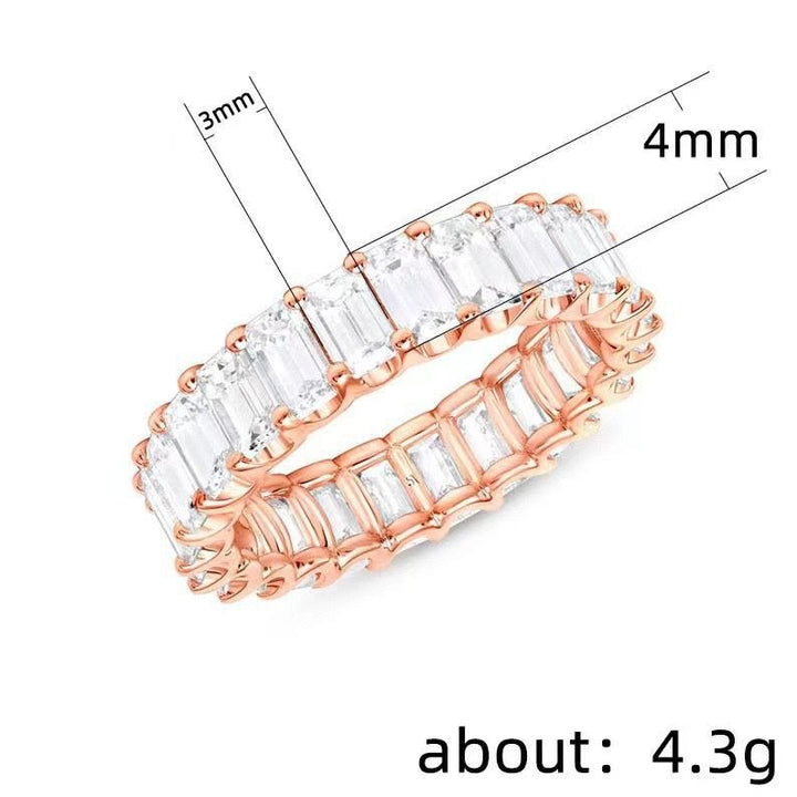 Eternity Band Emerald Cut Moissanite Full Eternity Ring
