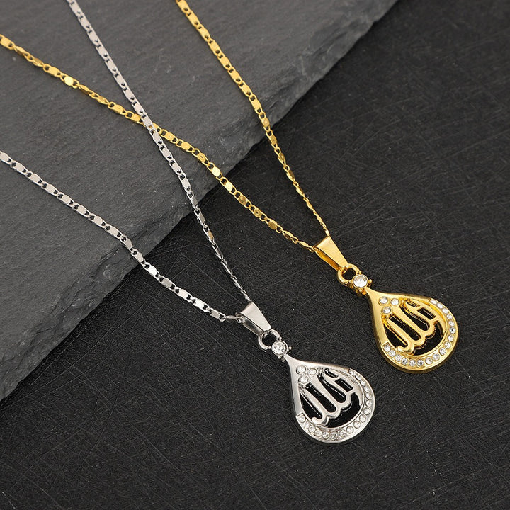 「Teardrop Whisper」Vintage Cutout Crystal Pendant Necklace