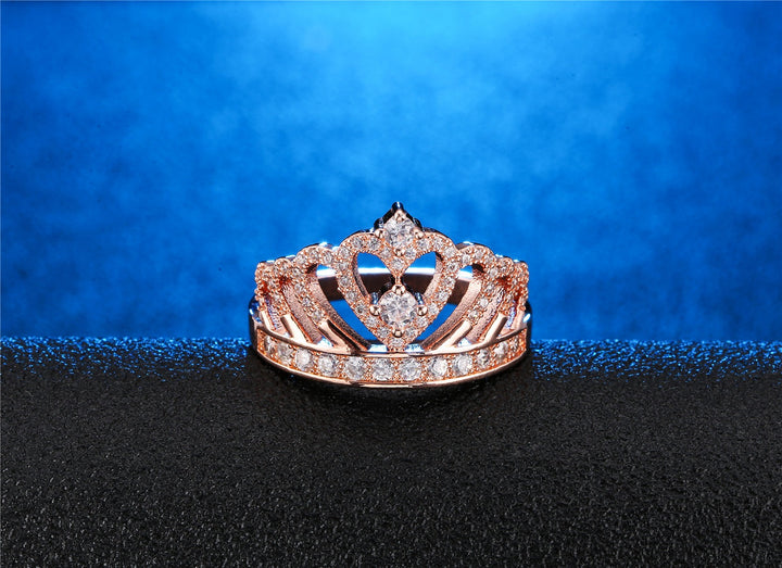 Royal Tiara Pave Diamond Crown Ring