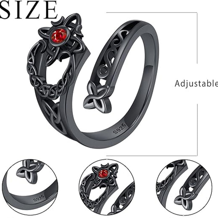 Celestial Ward S925 Silver Vintage Witch's Knot Adjustable Ring