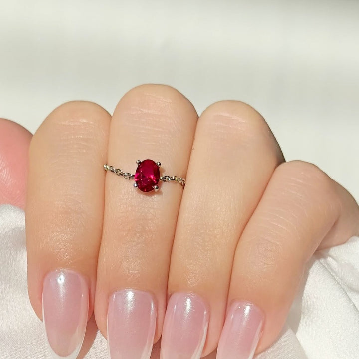 Starlit Chain Adjustable Solitaire Ring
