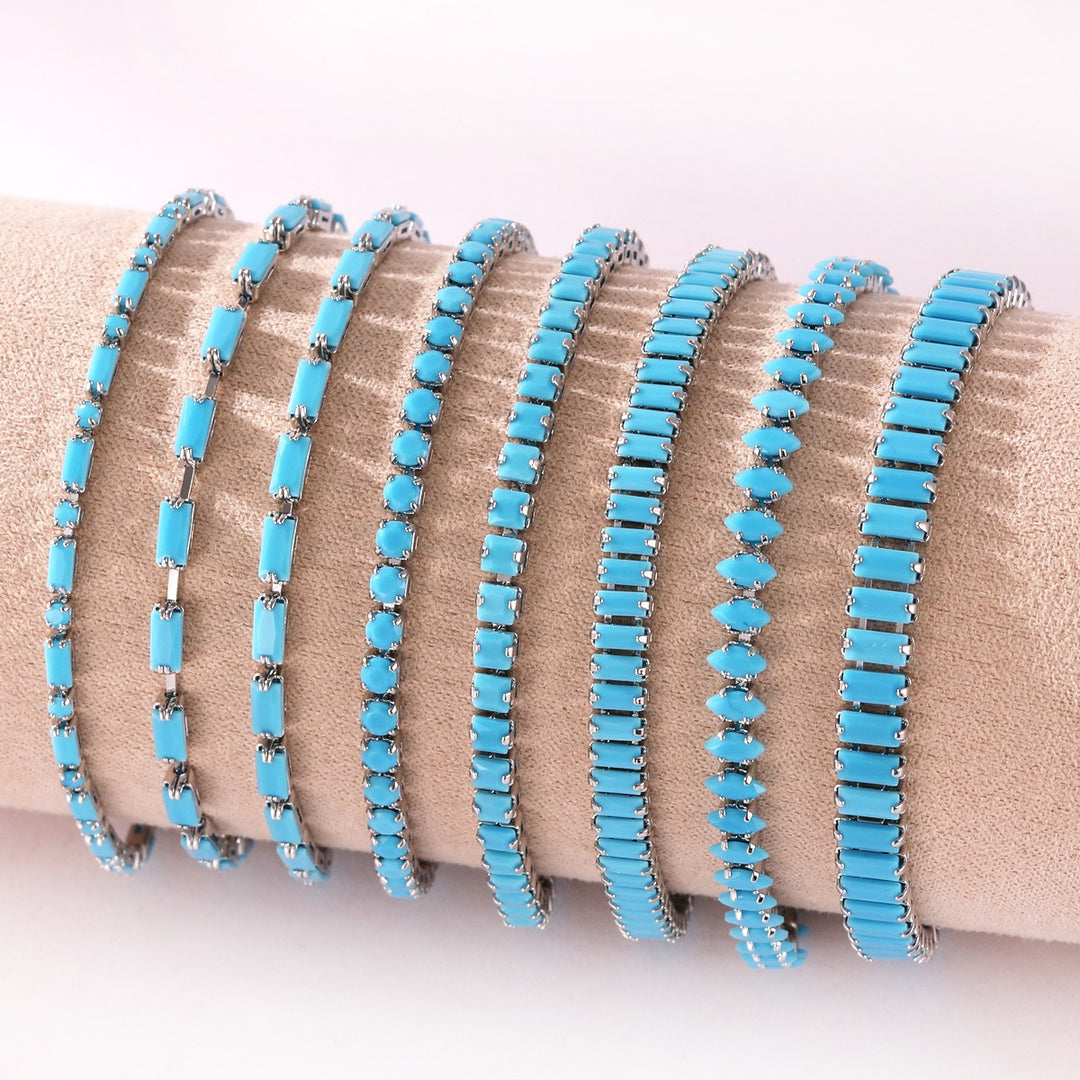 Turquoise Breeze Natural Baguette Turquoise Tennis Bracelet
