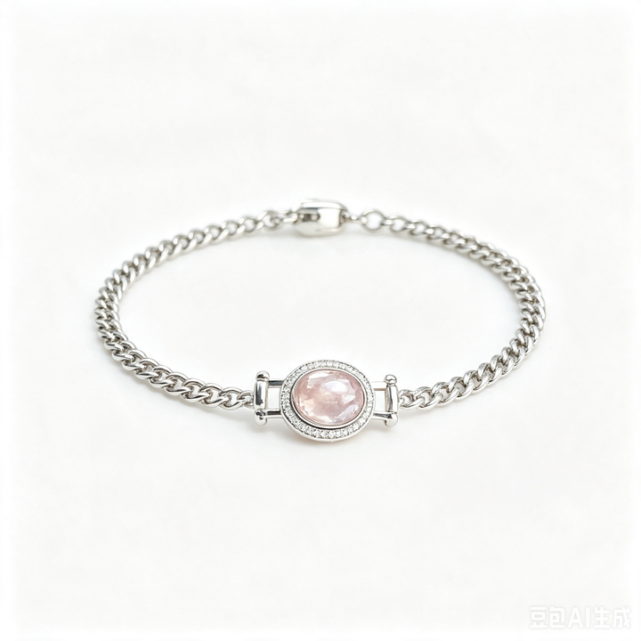 Lunar Glow S925 Silver Cuban Link Micro-Pavé Labradorite Bracelet