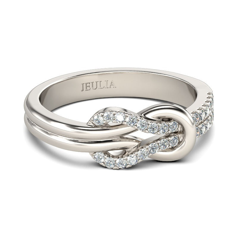 S925 Sterling Silver Infinity Ring with Pavé Stones Eternal Love Intertwined Band